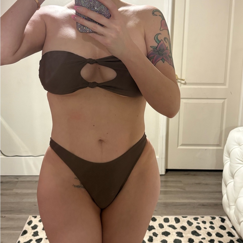 Brown Bandeau Bikini Set - Picture 3 of 3